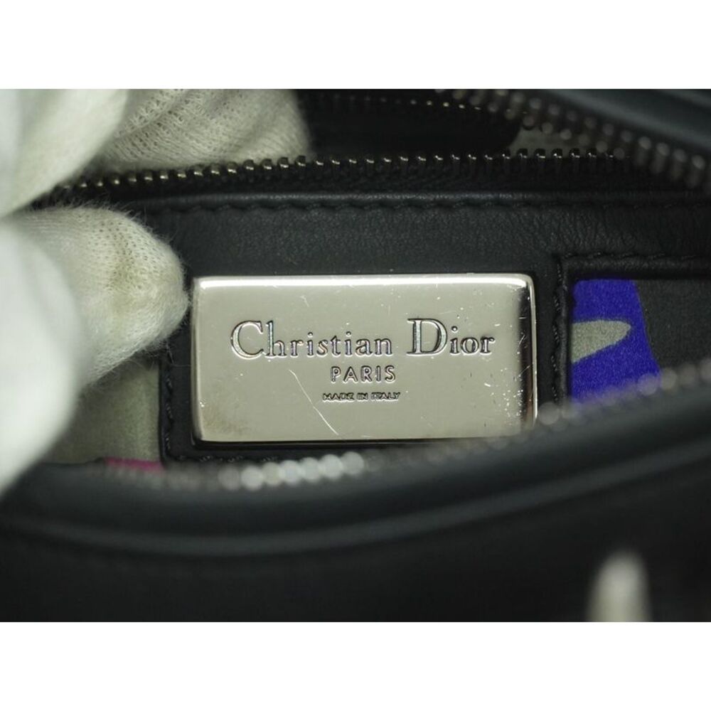Dior Lady Dior Black Leather Handbag (Pre-Owned) - Picture 8 of 10